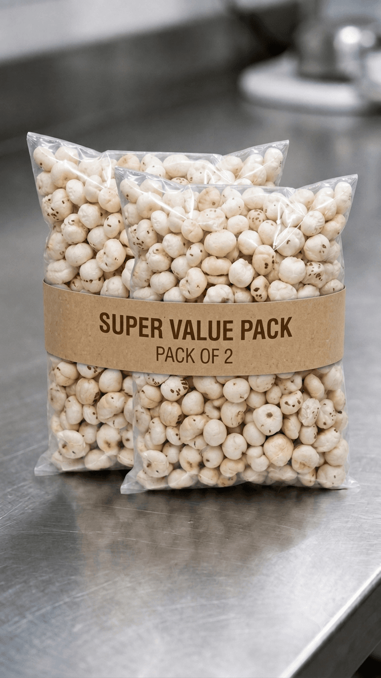 Phool Makhana 200g | Pack Of 2 | Premium Quality | Hand-Picked | Fresh | Clean | Fit For Fasting | Uniform Size | Healthy | Superfood Snack | Gluten-Free | Plant-Based